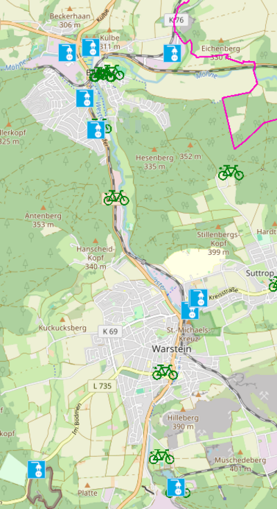Ausschnitt aus der Kreiskarte.