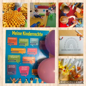Collage verschiedener Fotos, die am Weltkindertag gemacht wurden