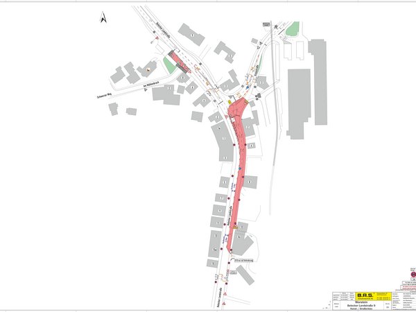 Baufortschritt an der B55: 