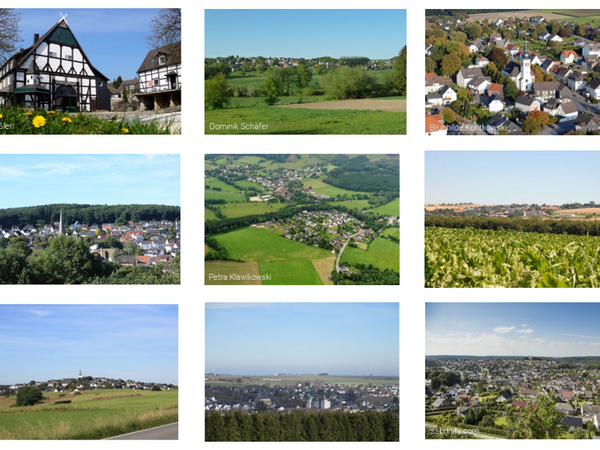 Fotocollage aus den Ortsteilansichten, Fotos: stadtmarketing-warstein.de