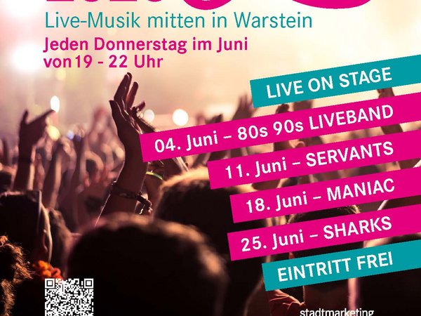 Veranstaltungsplakat mit Auflistung der Termine und Bands