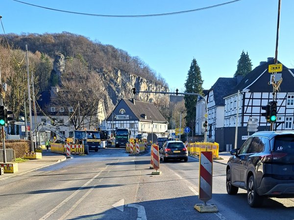 Baustelle an der B55 über Feiertage frei: 