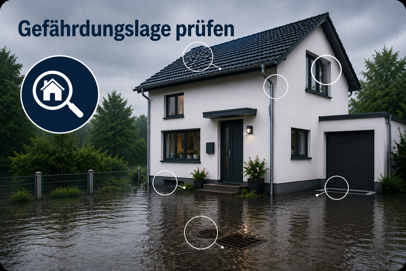 Themenbild Haus im Hochwasser
