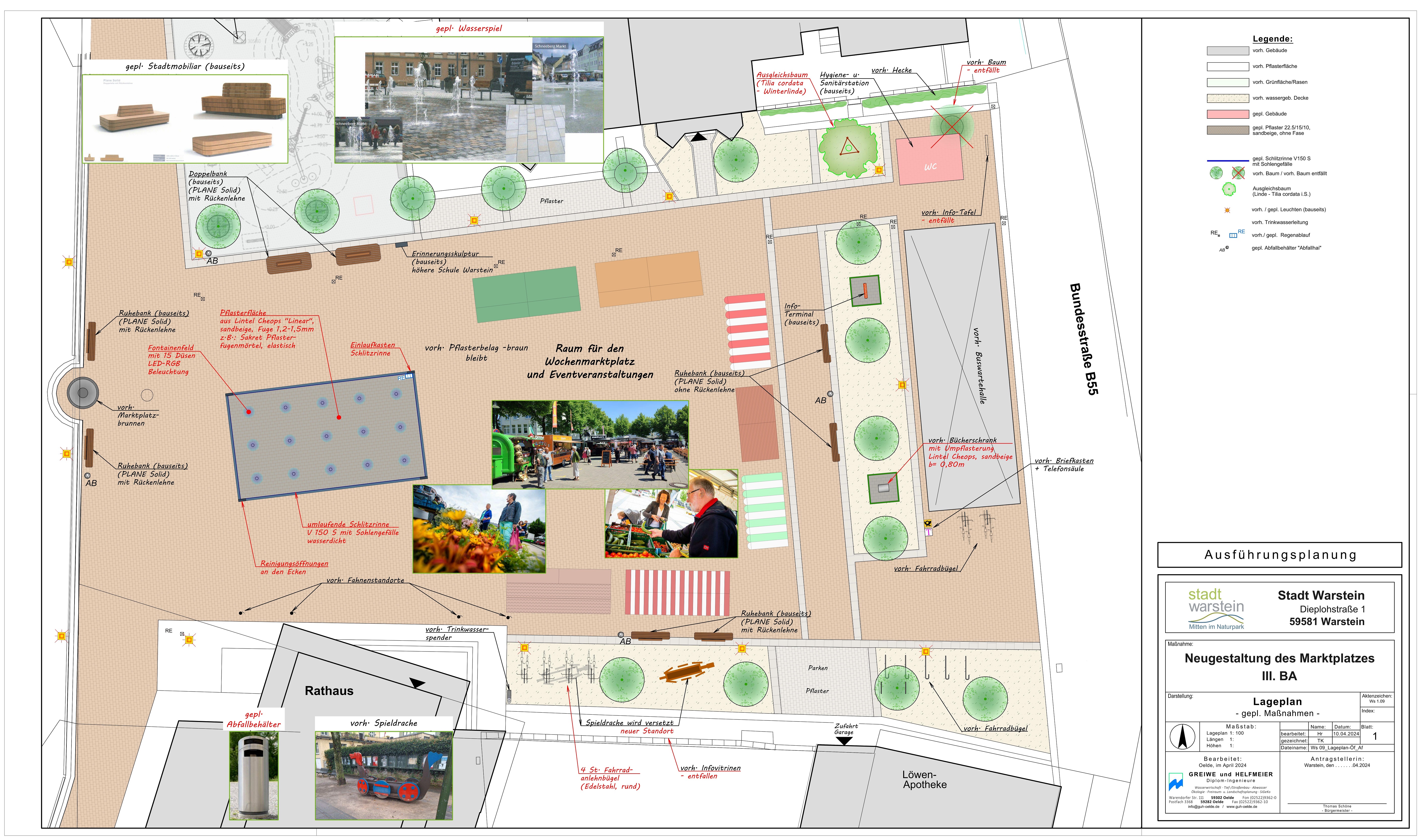 Plan zur Umgestaltung Marktplatz Warstein