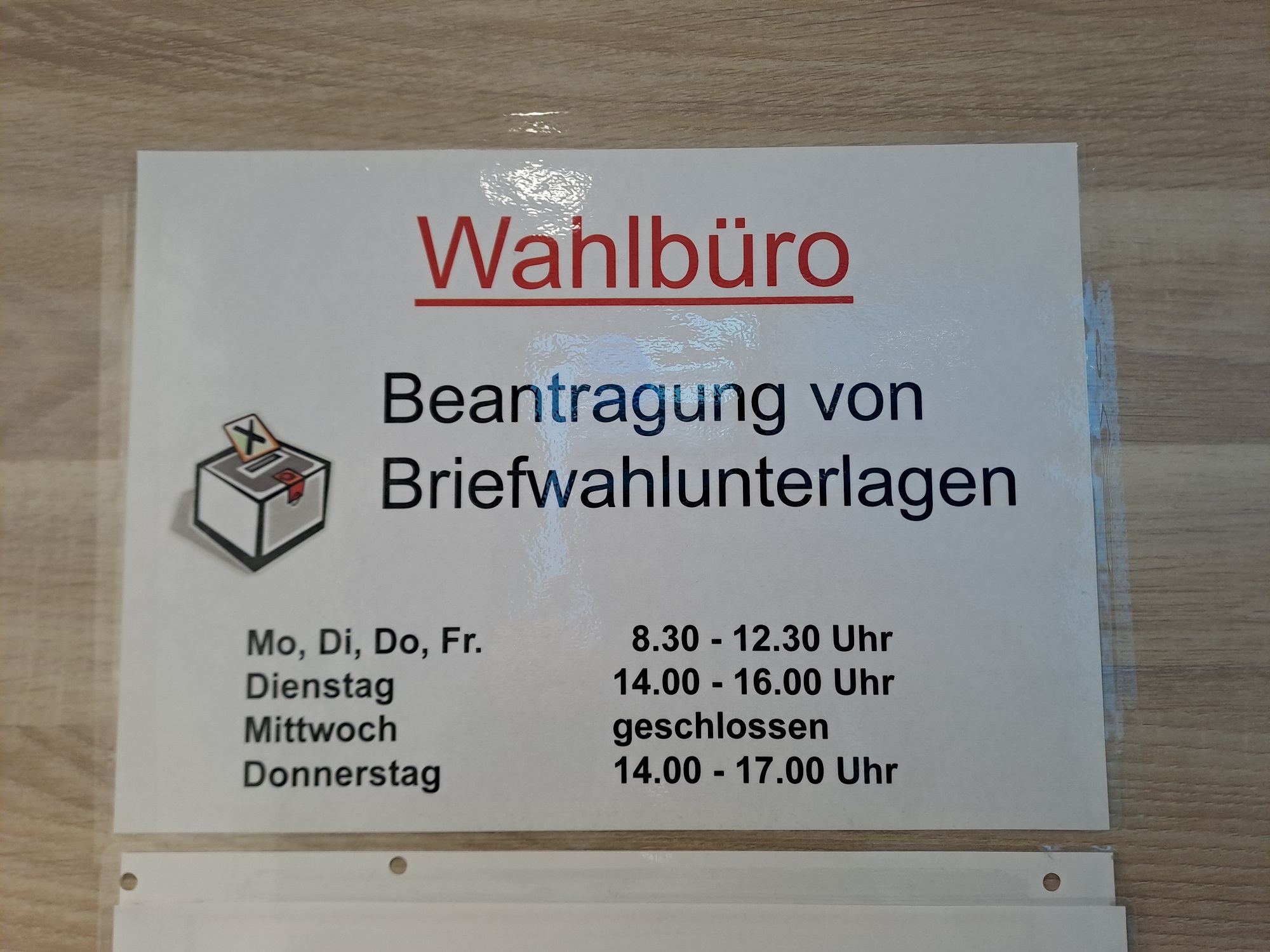 Wahlbüro bei der Stadt Warstein