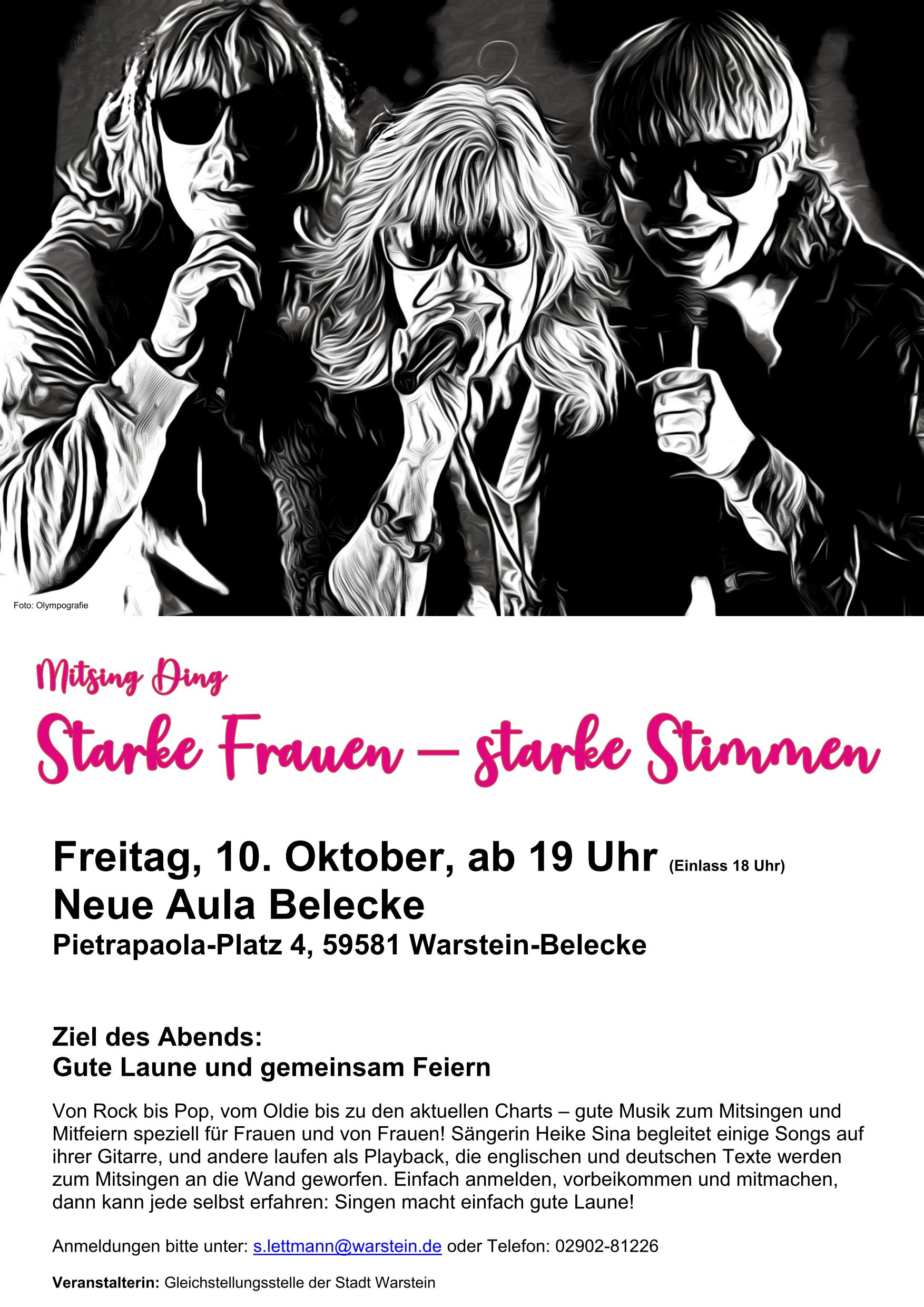 Nächste Mitsing-Veranstaltung am 10. Oktober in der Neuen Aula Belecke