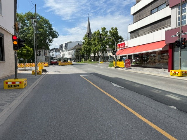 Neue Verkehrsführung an der Baustelle B55: 